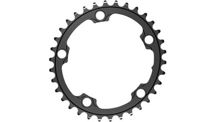 absoluteBLACK Silver Series Oval 110 BCD Inner Chainring - 34t, 110 BCD, 5-Bolt, Gray