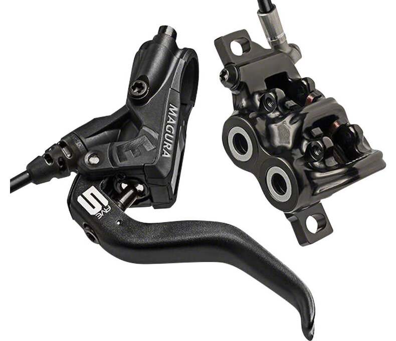 Magura MT5 Disc Brake and Lever - Front or Rear, Hydraulic, Post Mount, Black