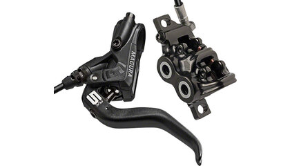 Magura MT5 Disc Brake and Lever - Front or Rear, Hydraulic, Post Mount, Black