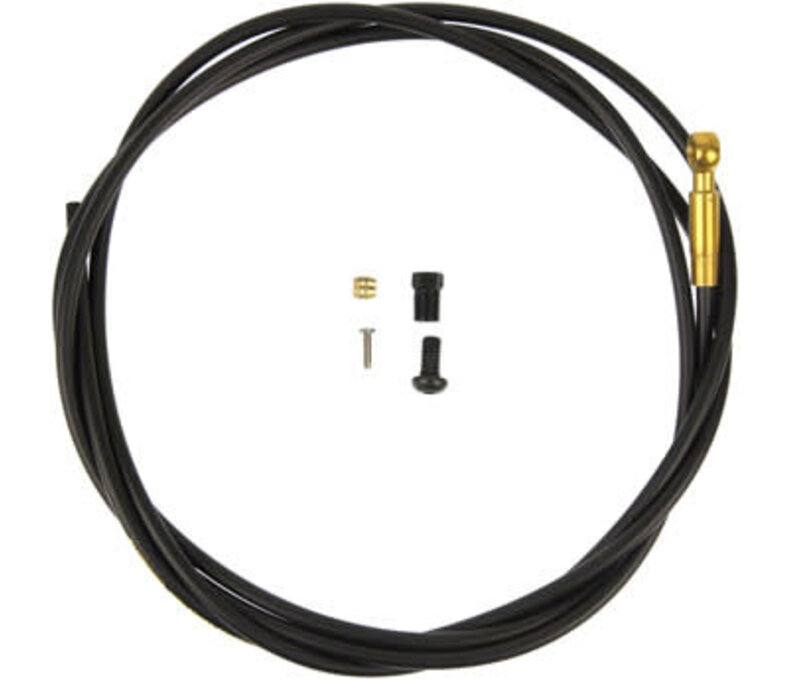 Shimano SM-BH90-SBLS High Pressure Disc Brake Hose Kit - Long Gold Banjo Caliper Connector, 2000mm, Black