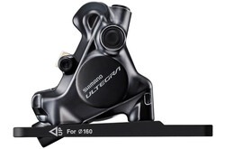 Shimano Ultegra BR-8170 Hydraulic Disc Brake Caliper - Front, Flat Mount, For 140/160mm Rotor, Finned Resin Brake Pads