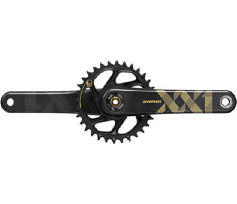 SRAM XX1 Eagle Carbon Boost Crankset - 170mm 12-Speed 34t Direct Mount DUB Spindle Interface Black/Gold