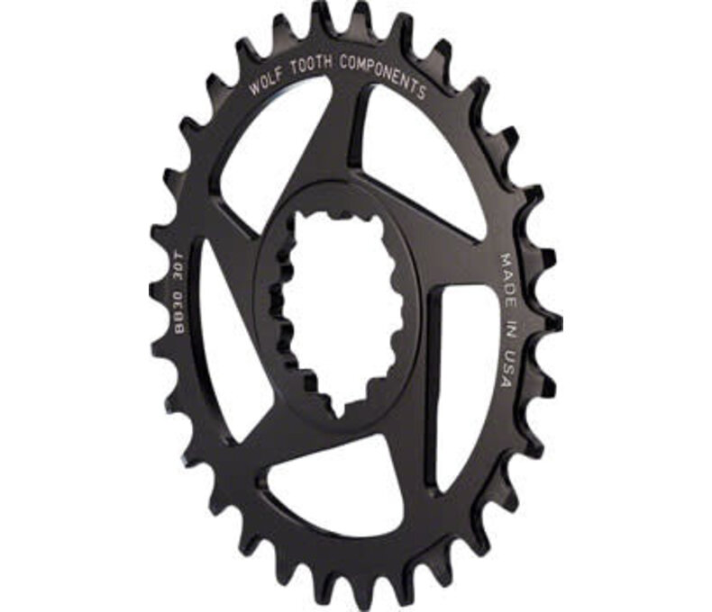 Wolf Tooth Direct Mount Chainring - 32t, SRAM Direct Mount, Drop-Stop, For BB30 Short Spindle Cranksets, 0mm Offset, Black